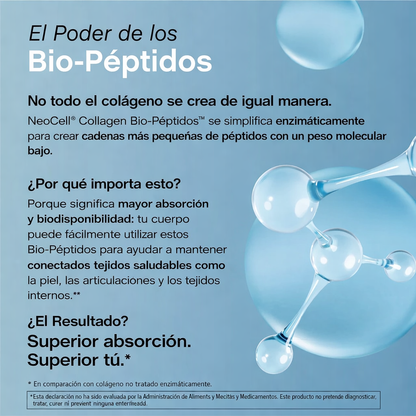 Colágeno Bio-Péptidos Grassfed de Absorción Superior 20 gr. + Proteína 18 gr. | Polvo sin sabor